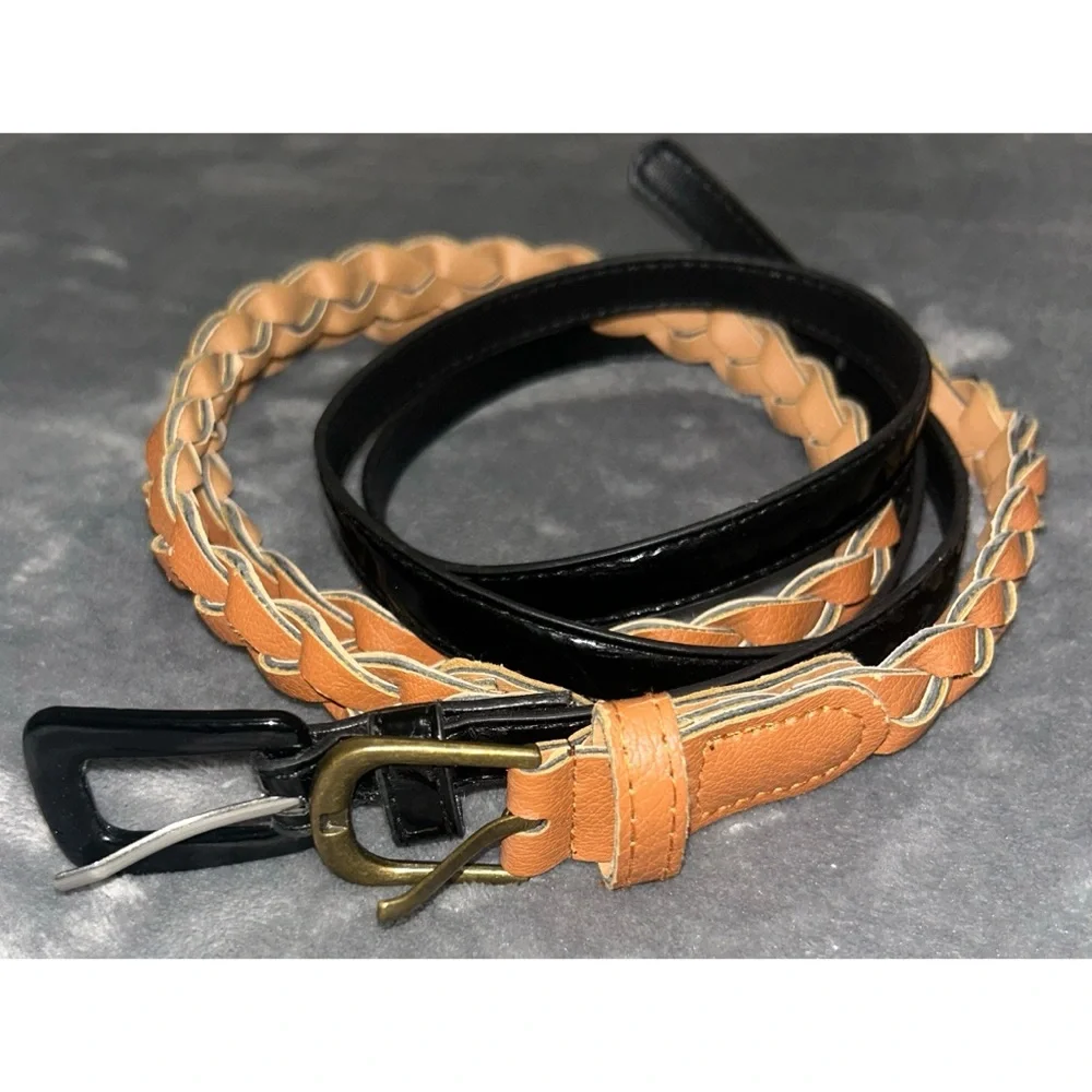 🖤🤎 Set of 2 Thin Waist Belts
